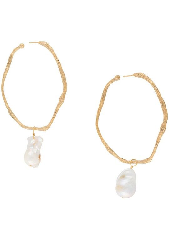 pearl-drop hoop earrings展示图