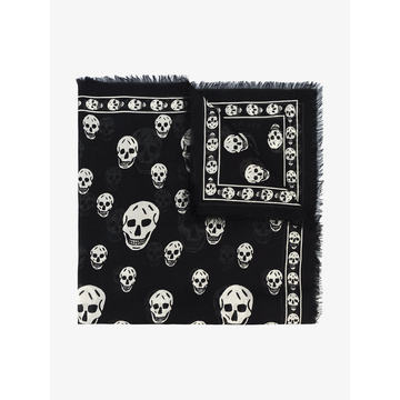 Black skull print scarf