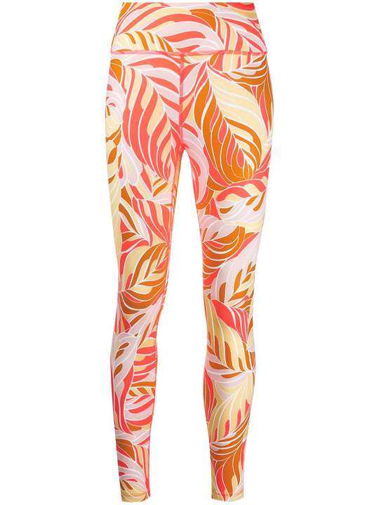 leaf print leggings展示图