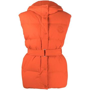 belted logo gilet