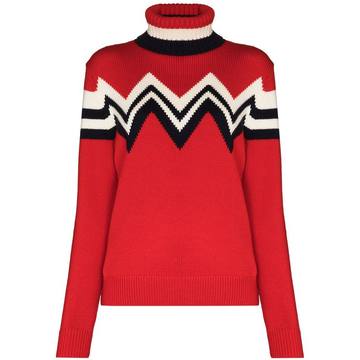 Alpine zigzag roll-neck jumper