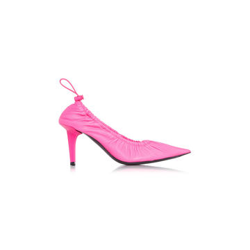 Scrunch Leather Drawstring K.Pumps