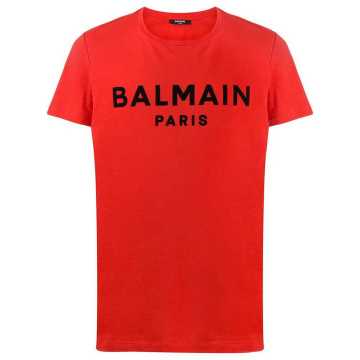 Balmain logo植绒T恤