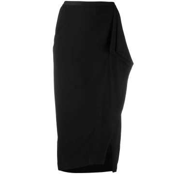 folded side pencil skirt