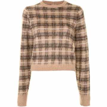 check print knitted jumper