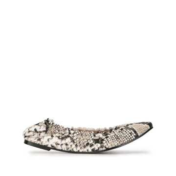 snake pattern ballerina shoes