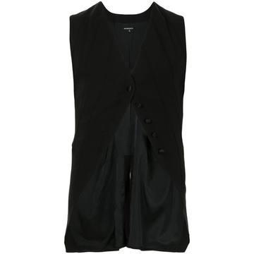 single-buttoned stretch-wool waistcoat