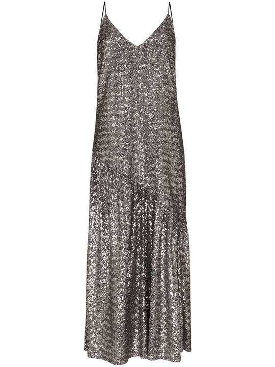 Joana asymmetric sequin maxi dress展示图