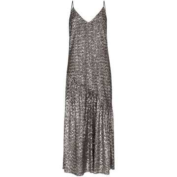 Joana asymmetric sequin maxi dress