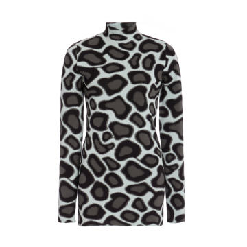 Abstract Spotted Mockneck Top