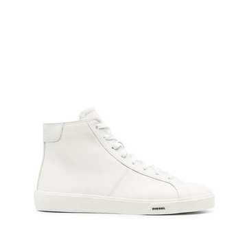 leather high-top sneakers