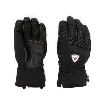 logo-patch leather gloves