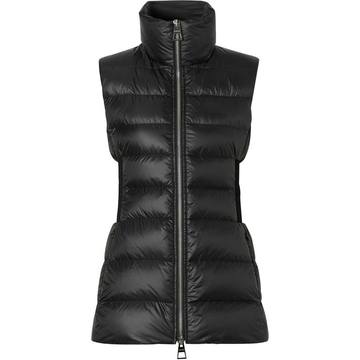 rib knit panel puffer gilet