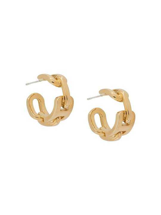 CHAIN RING 5 EARRINGS GOLD展示图