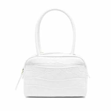 zip-up leather tote bag