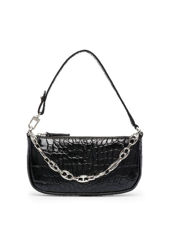 crocodile embossed shoulder bag展示图