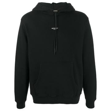 micro logo print hoodie