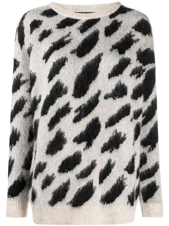 dalmatian-print long-sleeve jumper展示图