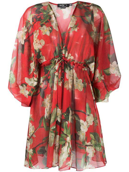 all-over floral coverup dress展示图