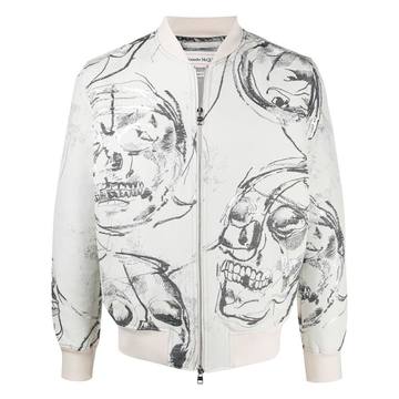 skull-print bomber jacket