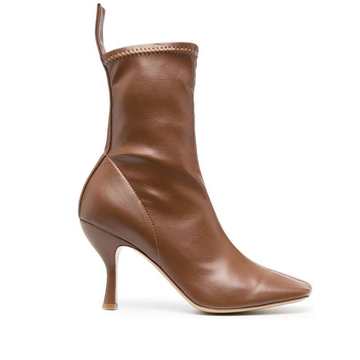 square-toe leather boots