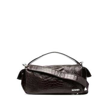 snake embossed tote bag