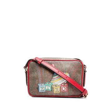 toy print crossbody bag