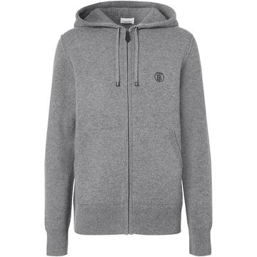 monogram motif cashmere hoodie