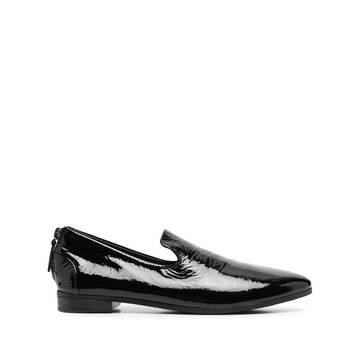 pointed toe rear zip loafers