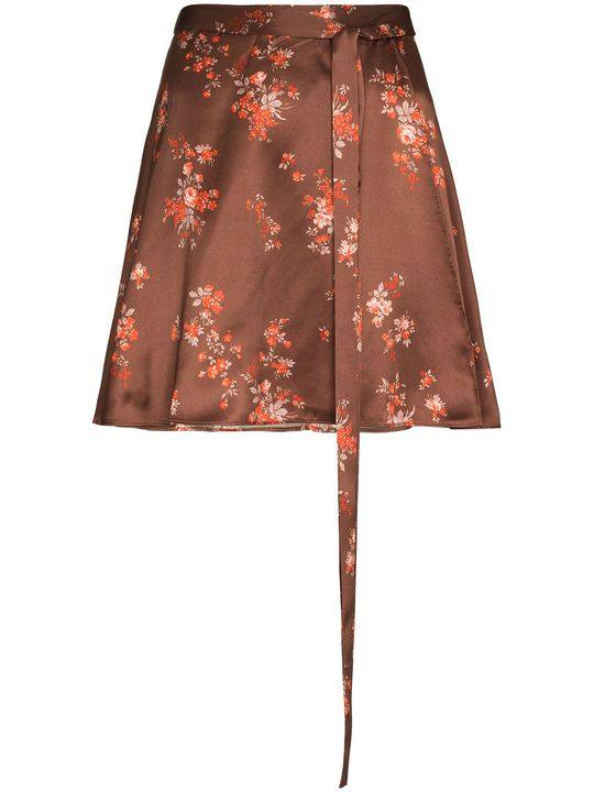 Simi silk floral mini skirt展示图