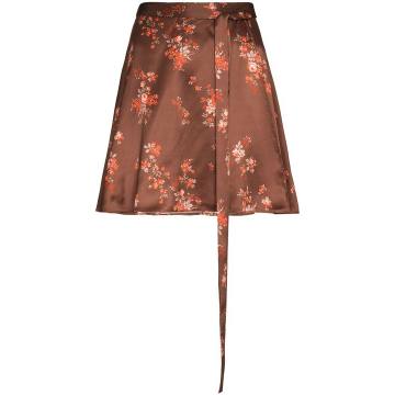 Simi silk floral mini skirt