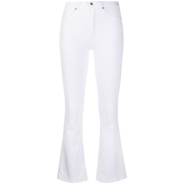 high-rise cropped stretch-denim flared jeans