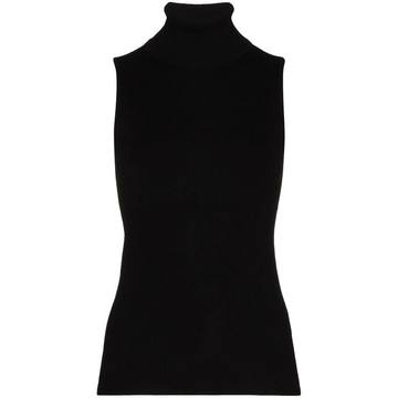 TIBI TURTLNK SLVLS SWEATER BLK