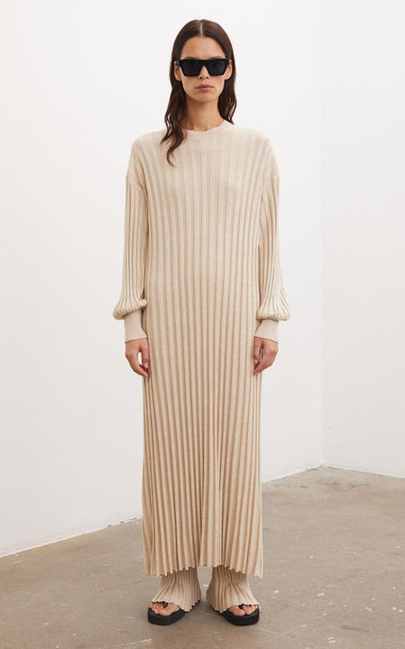 Arisarum Ribbed Knit Maxi Dress展示图