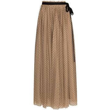 Poppy polka dot flared skirt