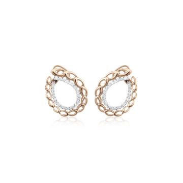 18K White & Pink Gold Strada Earrings