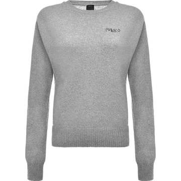 fine knit jumper with beaded logo