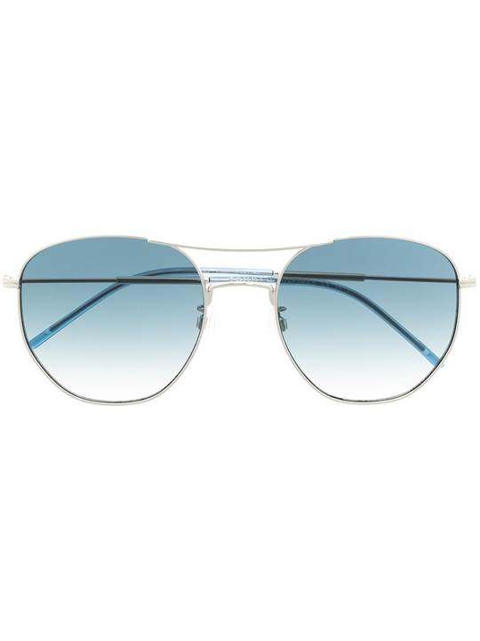 blue-tinted round-frame sunglasses展示图