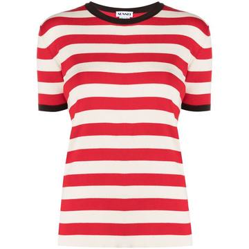 stripe print T-shirt