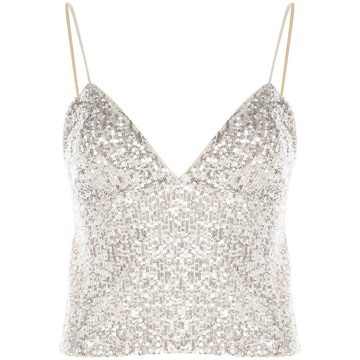 sequin-embellished slip vest