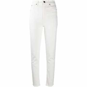 high rise straight-leg jeans