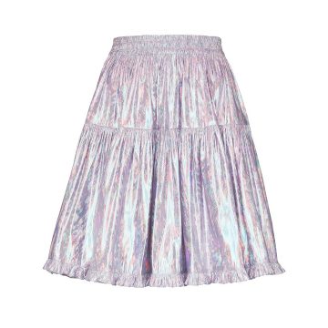 high-shine full mini skirt