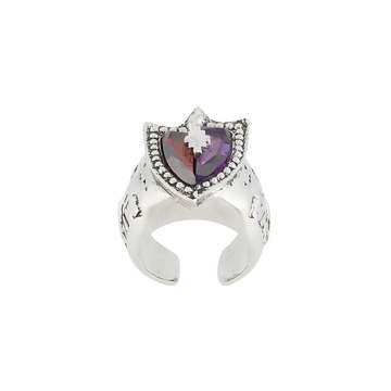 GLITCH GARNET & AMETHYST RING SILVER RED