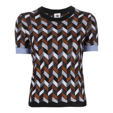 herringbone-print knitted t-shirt