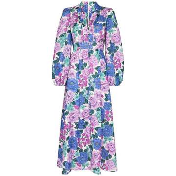 Poppy floral-print midi shirtdress