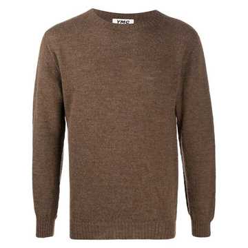 ribbed-knit mock neck jumper