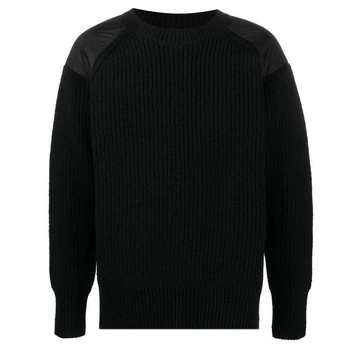 long-sleeved contrast panel jumper