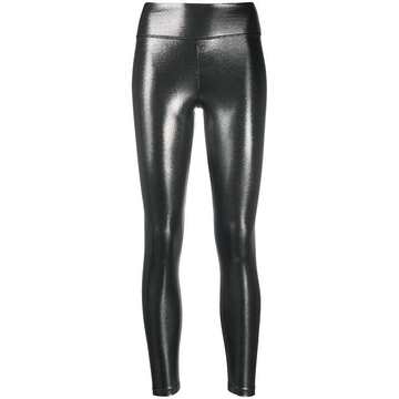 high-rise metallic 7/8 leggings