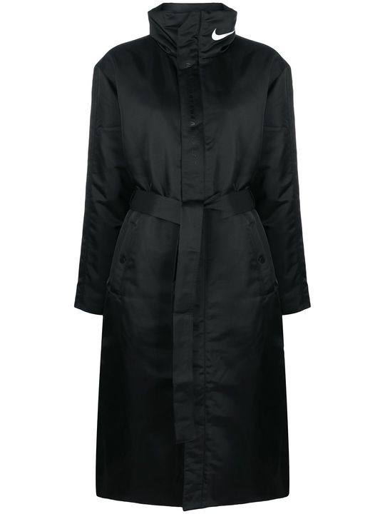 Swoosh tie-waist trench coat展示图