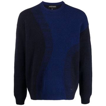 contrast-panel knit jumper